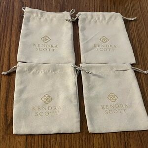 Kendra Scott Cream Jewelry Pouches with Gold Logo